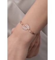 925 Ayar Gümüş Rose Zirkon Taşlı Ayakizi Bileklik
