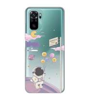 Xiaomi Redmi Note 10 / Note 10S Uyumlu Astronot Tasarımlı Şeffaf Telefon Kılıfı