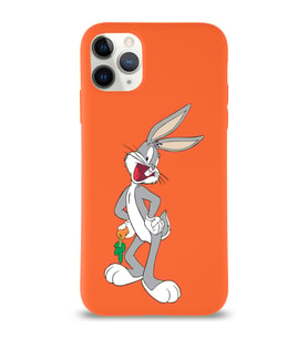 Apple iPhone 11 Pro Max  Lansman Kılıf Bugs Bunny Tasarımlı Altı Kapalı İçi Kadife Kaplı  Kapak (Şeffaf)