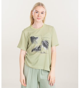 Only ONLNEWFLORA S/S ART O-NECK TOP BOX JRS Yeşil Kadın T-Shirt 15343900