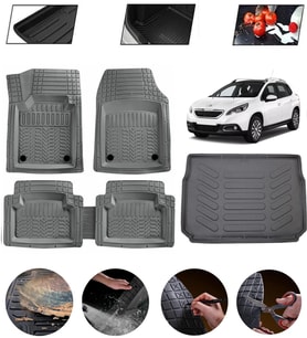 Peugeot 2008 2013-2019 Uyumlu Paspas Araca Özel Bagaj Havuzu MBS Gri