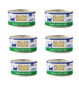 Nutri Feline Tahılsız Ton Balıklı, Tavuklu ve Ciğerli Mousse Kedi Konservesi 70 Gr x 6 Adet - İpeksi Köpük Mama