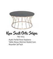 Brc 17557 orta SEHPA Kum saat Model Siyah Temper Cam Metal ROSE Kaplama El Yapım  (Rose - Gold)