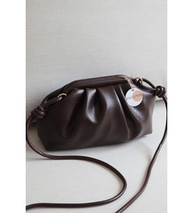 Kadın Burslu Mini El Çantası Vintage Stil Modern Pouch Omuz Çantası Düğüm Askılı