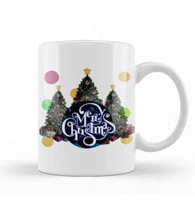 Merry Christmas Yılbaşı Yeni Yıl Konseptli 08 Kupa Bardak Porselen