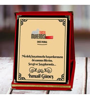 Tekstil Mühendisi Baskılı Plaket (1. Tasarım)  Kişiye Özel (Kırmızı)