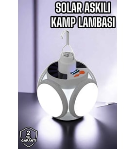 Güneş Enerjili Solar Aydınlatma Kamp Çadır Lambası Şarjlı Ampül Led Şarjlı El Feneri Işıldak