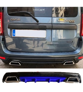 Dacia Logan Mavi Difüzör Çiftli Kare Egzoz Görünümlü D Tip Difizör