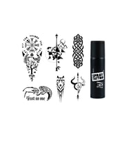 Tribal ve Pusula Spray Tattoo İle Geçici Dövme Yapma Seti