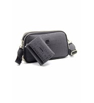 Just Polo Kadın Ayarlanabilir Askılı 6 Bölmeli Mini Çanta Ve Cüzdan Kombini PBU4023-1002 (Siyah)