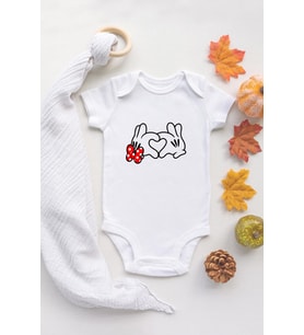 I Love You Organik Baskılı %100 Pamuklu Ekru Çıtçıtlı Body Zıbın