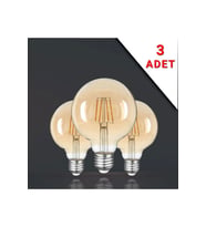 Rustik Led Ampül E27 Duy G95 Glop Model 3 Adet 4 Watt safsaf3adet, one size (Amber)