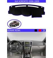 Kia Sorento 2006-2009 İçin Uygun Torpido Koruma Halısı Siyah Kenar Renk Mavi