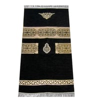 Kabe Desenli Siyah Şönil Seccade 3 (Karışık)