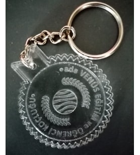 Kişiye Özel Şeffaf Pleksi Anahtarlık (100 'lü Paketler)