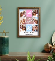 BK Gift Kişiye Özel Aşk Temalı Doğal Masif Ahşap Çerçeveli Tablo 30x40cm-1