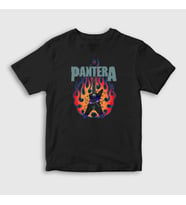 Presmono Unisex Çocuk Siyah Guitar Pantera T-Shirt 168451tt