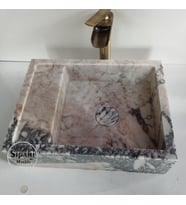 Menekşe Mermer Gizli Giderli Köşeli Lavabo
