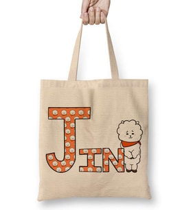 Bts Meets Bt21 Jın Bez Çanta Uzun Saplı