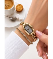Dice Kayek Oval Mini Vintage Kasa Kadın Kol Saati Çelik Kordon 5 ATM Suya Dayanıklı+Bileklik DCK.20