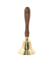 Ahşap Pirinç Başlı El Çanı 21cm