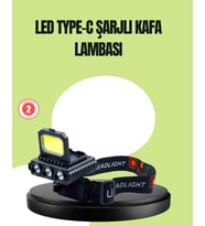 800 Lumen Çok Fonksiyonlu LED Kafa Lambası Type C Şarjlı