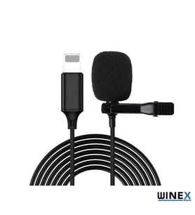 Winex İphone Lightning Port HD Yaka Mikrofonu Siyah