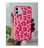 Iphone 11 Uyumlu Pembe Leopar Desenli Lansman Kılıf