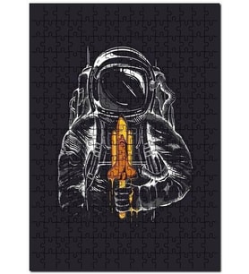 Cakapuzzle Fantastik Uzay Mekiği Dondurma  Astronot Puzzle Yapboz MDF (Ahşap) (120 Parça)