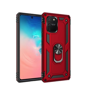 A91 / S10 Lite Sofya Yüzüklü Kapak - Kırmızı