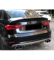 Audi A3 8V S3 Sedan Difüzör Arka Difizör Parlak Siyah Plastik 2012-2016