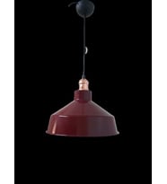 Retro Metal Bordo Bakır Duylu Dekoratif Ruktik Tekli Sarkıt Kafe Mutfak Aydınlatma Çap:30 cm