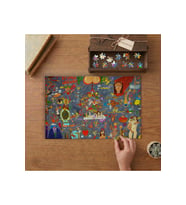 Çağdaş Minyatür Sanatı Tasarımı 240 parça Ahşap Puzzle Ahşap Kutuda MP06062