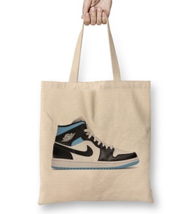 Jordan 1 Mid University Black White Bez Çanta Uzun Saplı