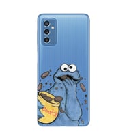 Samsung Galaxy M52 Uyumlu Susam Sokağı Kurabiye Canavarı Desenli Şeffaf Telefon Kılıfı