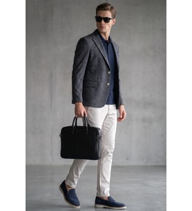 Lacivert Mono Yaka Örme 6 Drop Slim Fit Ceket 1002260152
