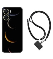 Vivo Y16 Kılıf Resimli Boyun Askılı İpli Desenli Silikon Series Gezegenler 1901