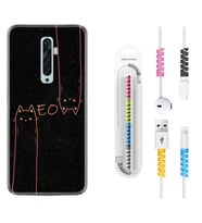 Oppo Reno 2Z 4 Lite 4 Pro 5 6 7 A31 Kılıf Kablo Koruma Spiral Silikon Meow 1657