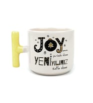 Joyumuz Yerinde Olsun Baskılı Sarı Kulplu T Yılbaşı Kupası