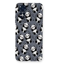 Xiaomi Redmi Note 11 Uyumlu Lansman Kılıf Panda Tasarımlı İçi Kadife Kapak-Petrol Mavisi (Şeffaf)