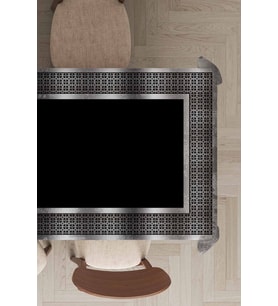 Silver Çerçeveli Dokuma Leke Tutmaz Masa Örtüsü MSO399