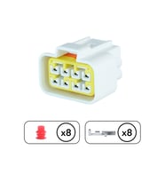 İş Makine Soketi Beyaz 8 Pin Kablosuz