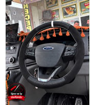 Ford Transit Dikme Direksiyon Kılıfı Alcantara Süet Mat Karbon Beyaz Yüzük ve Dikiş 2020-2026