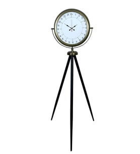 Eskitme 24 Saat Göstergeli Özel Tasarım Tripod Ayaklı Saat