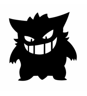 Pokemon Gengar Araba Stickeri siyah 20x20 CM (Siyah-Siyah)