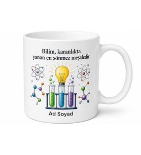 Bilimsel Gelişimi Destekleyenlere Deney Tüpü Ve Akıl Işığı Kupa Bardak Hediye
