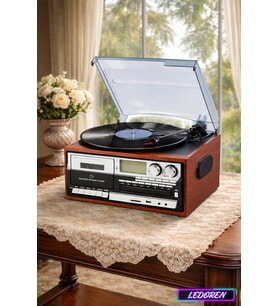KN-110 Vintage Plak CD Kaset USB Bluetooth TF AUX Özelikli Pikap