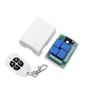 433MHz RF 4 Kanal Röle Modül DC 12V 4 Buton Kumanda Kablosuz Motor Pompa Fan Lamba Perde Akıllı Ev