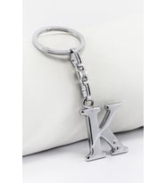 Gümüş Renkli Metal K Harfi Anahtarlık / Harfli Çanta Süsü (Standart)