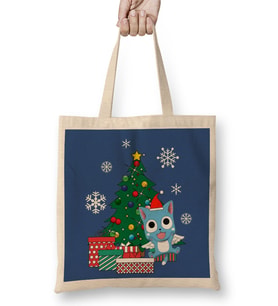 Happy Fairy Tail Around The Christmas Tree Bez Çanta Uzun Saplı